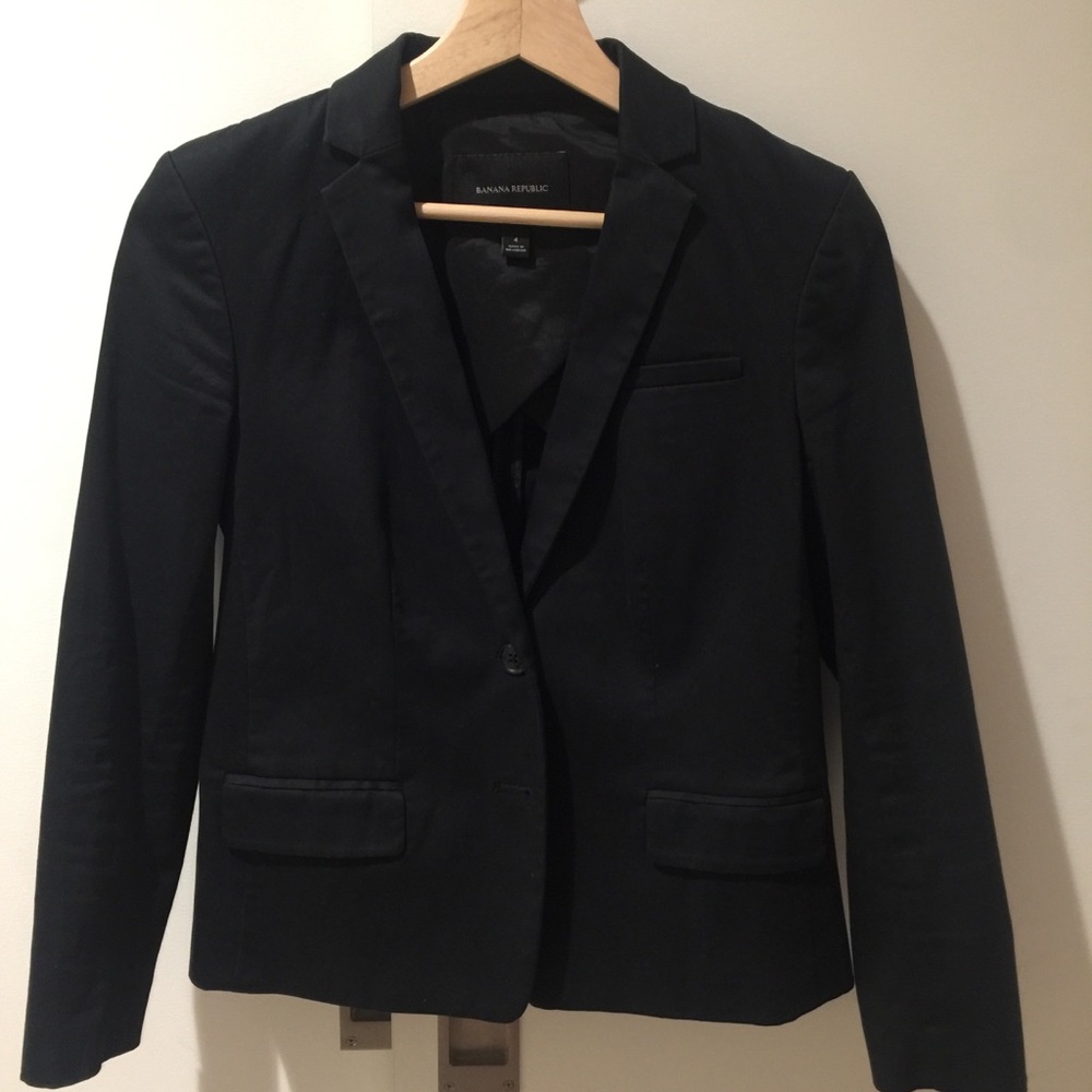 Banana Republic black sateen blazer sz4
